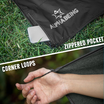 AlphaBeing blanket doubles as a pet-friendly dry cover during outings