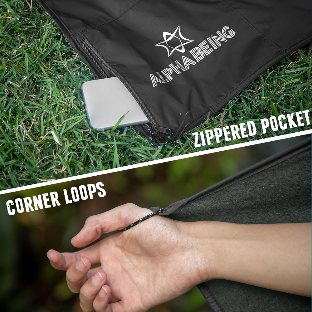 AlphaBeing blanket doubles as a pet-friendly dry cover during outings