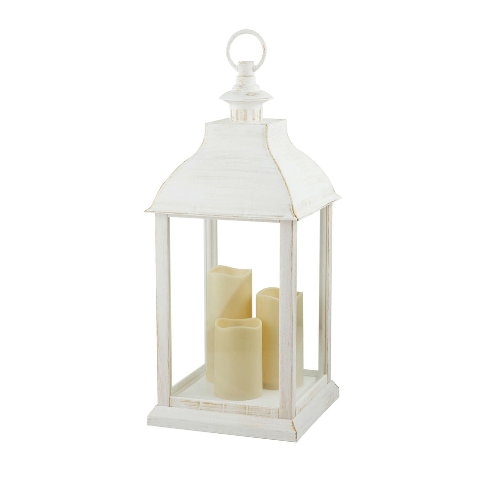 Alpine Corporation 24-inch lantern candlelit-LED on tabletop display.