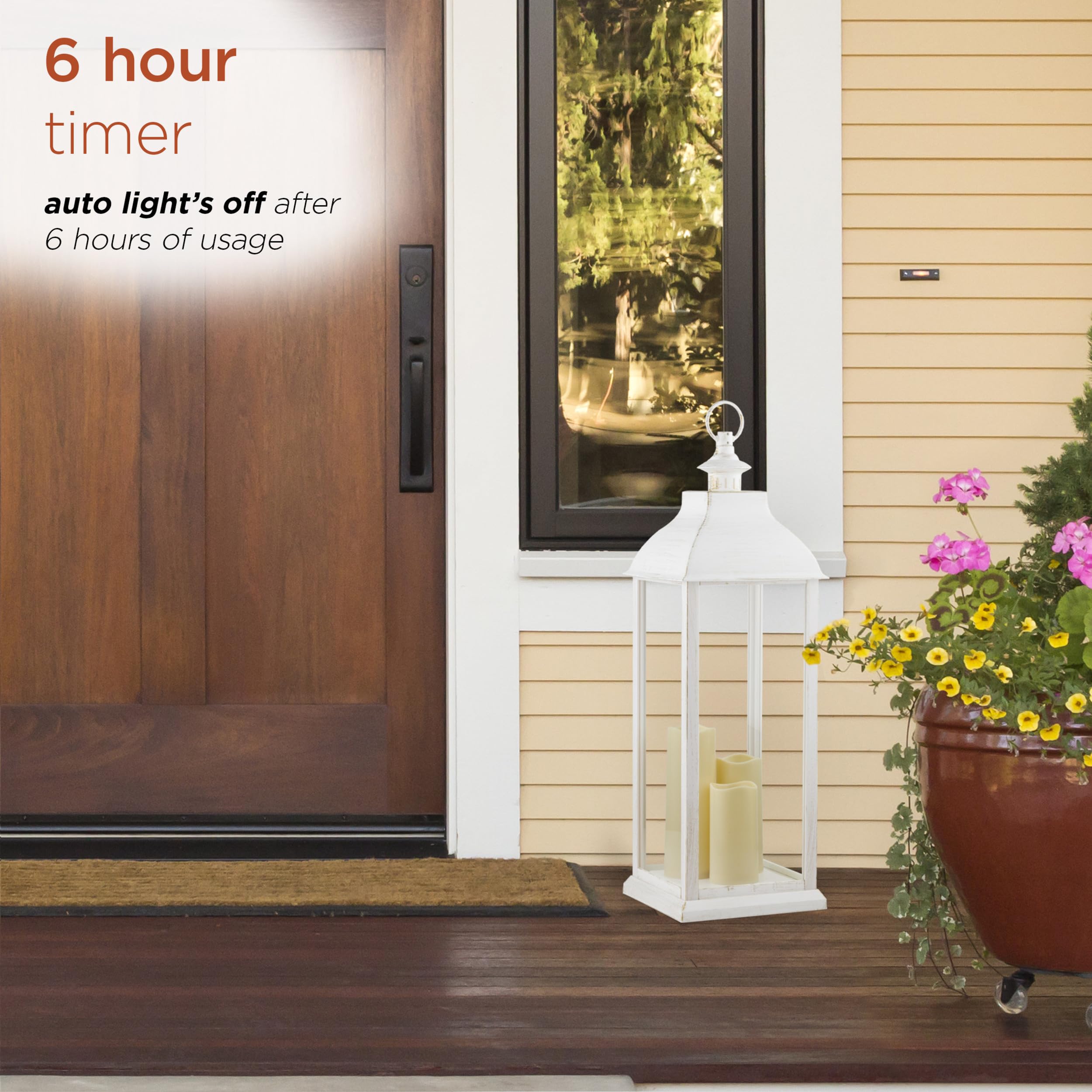 Alpine lantern timer extends evening ambiance without adjustments