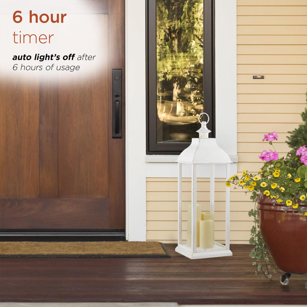 Alpine lantern timer extends evening ambiance without adjustments