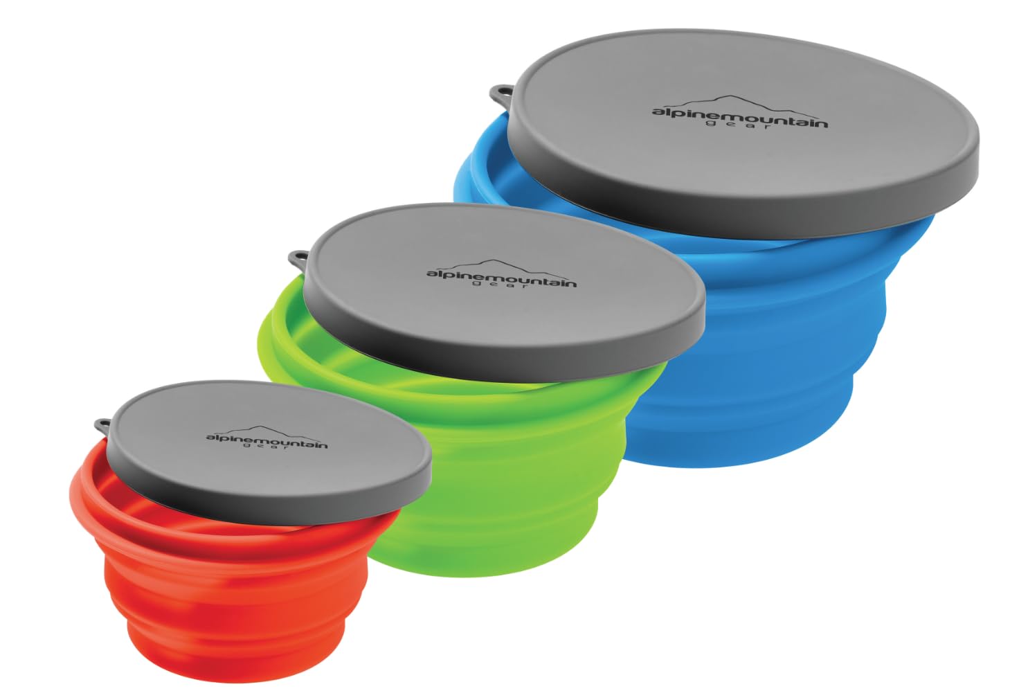 Alpine Mountain Gear collapsible bowl in use at campsite, minimizing pack clutter.