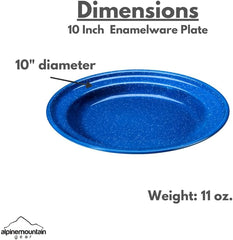Alpine Mountain Gear enamel bowl with wash-before-use guidance.