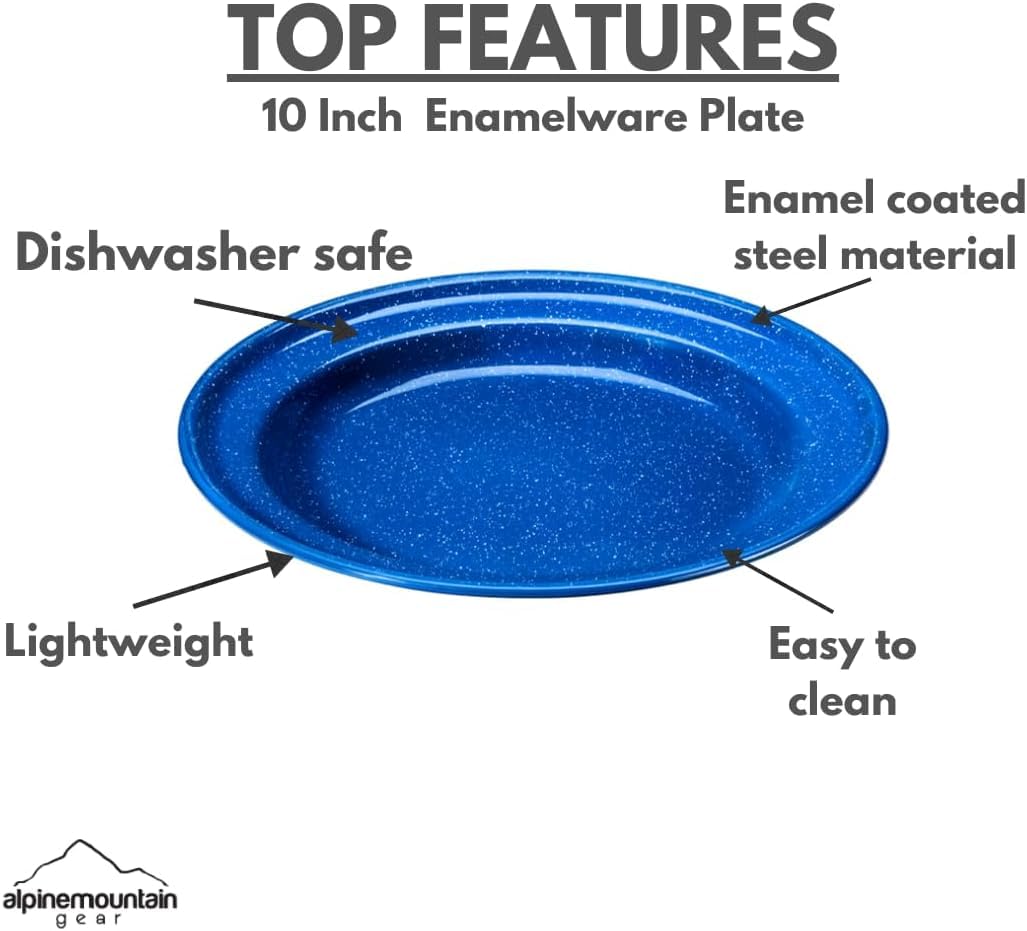 Alpine Mountain Gear lightweight enamel dishware for backpacking meals.
