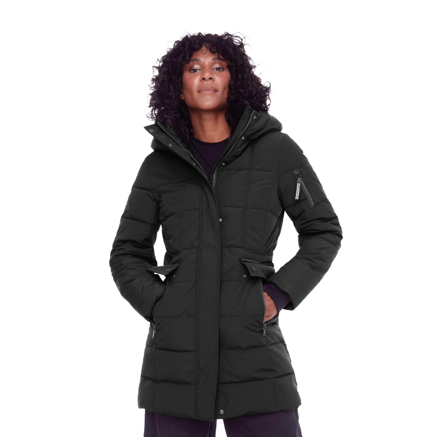 ALPINE NORTH women's vegan down parka front view highlighting warmth and durability