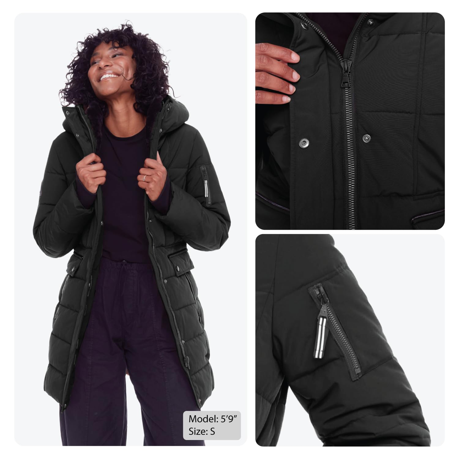 ALPINE NORTH parka reflective trim detail for nighttime visibility