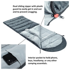 Alpine Swiss sleeping bag interior pocket keeps essentials secure.