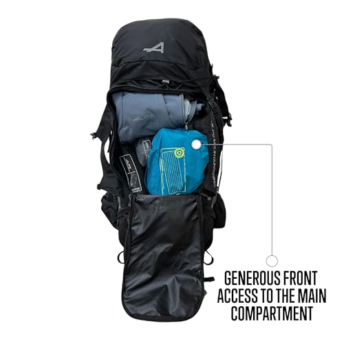 ALPS Mountaineering Caldera 90L top lid extended view shows its convert-to-fanny-pack feature.