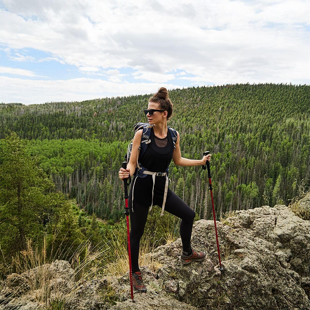 ALPS Mountaineering Conquest trekking pole with removable cap for tip protection