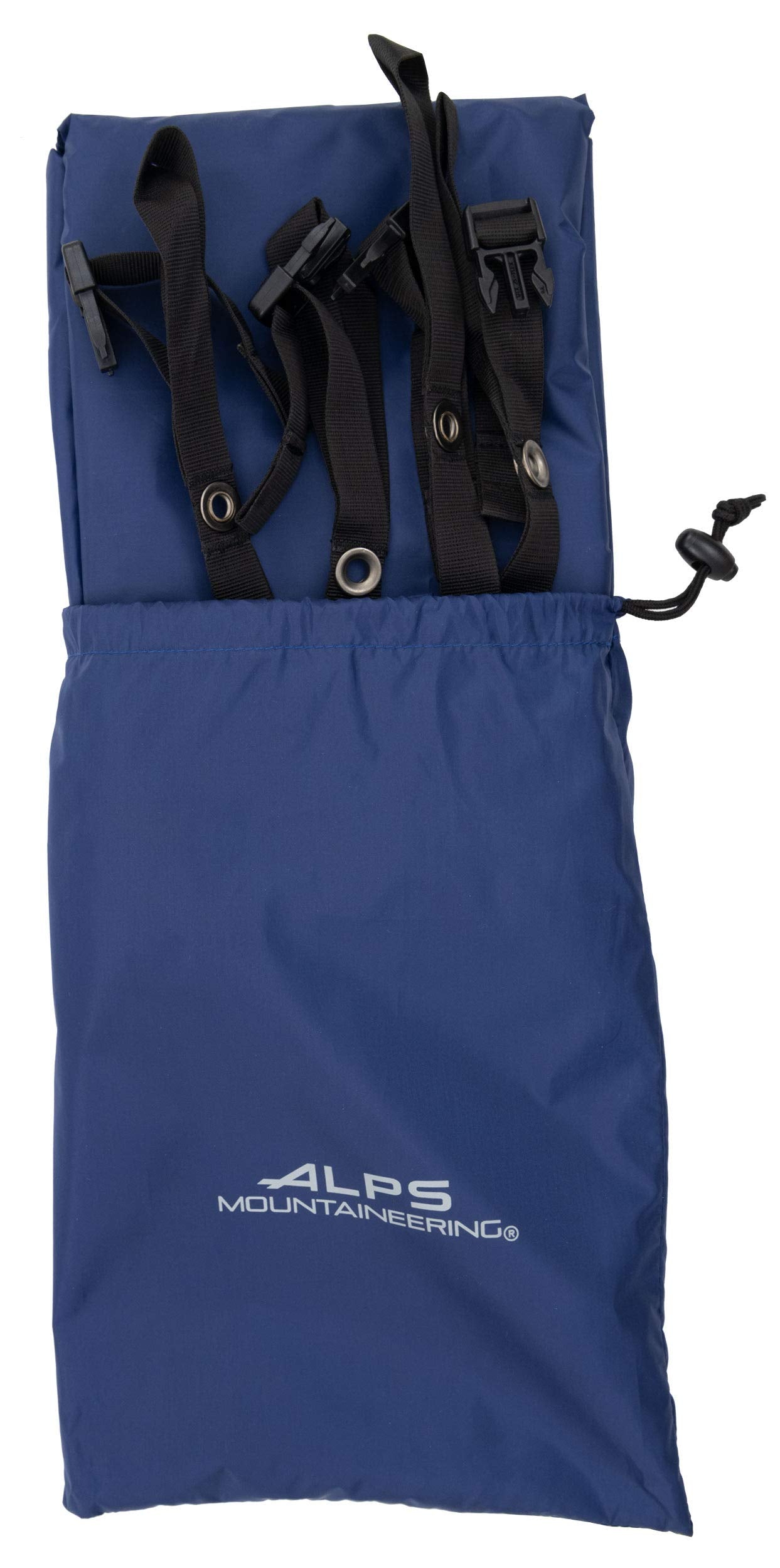 ALPS Mountaineering Lynx footprint—corner attachments keep it in place during setup.