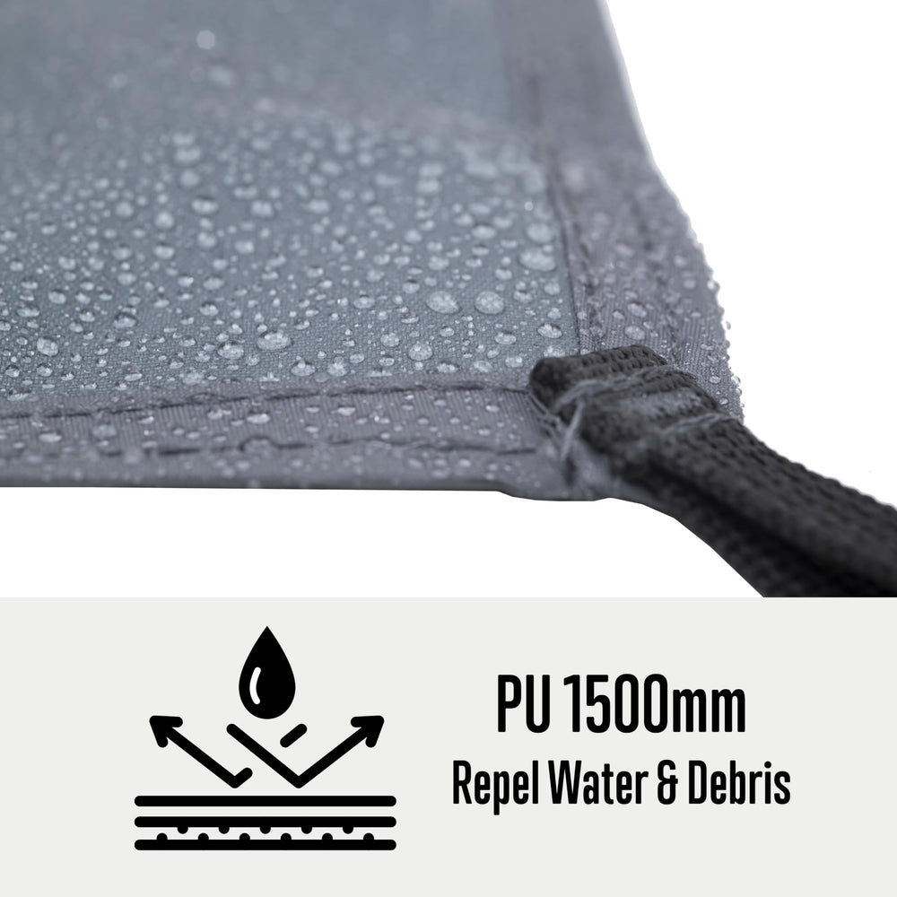 ALPS Mountaineering 4-Person Footprint abrasion-resistant fabric shows durable protection.