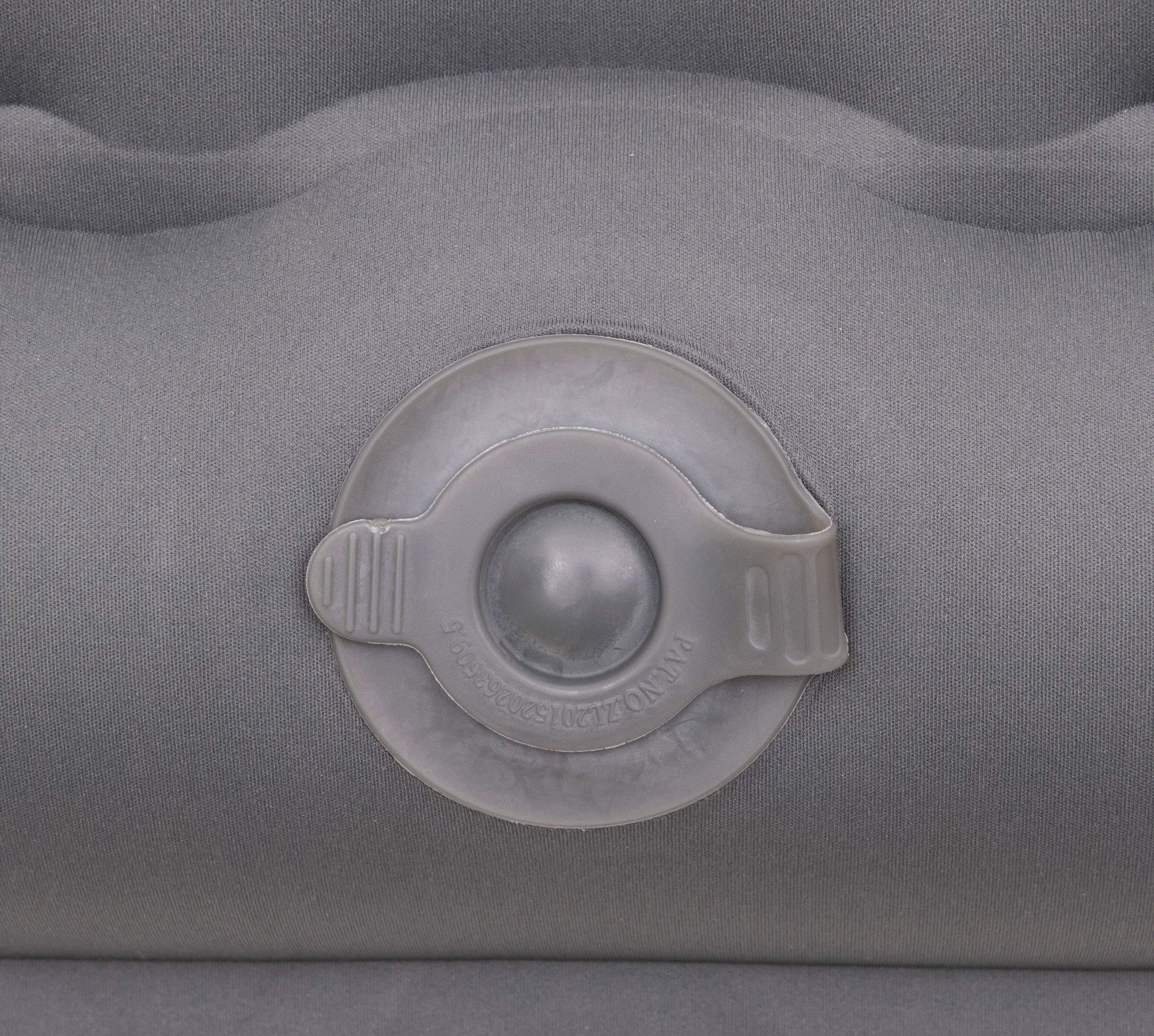 ALPS Mountaineering Air Pillow features soft brushed fabric for quiet, comfortable nights.