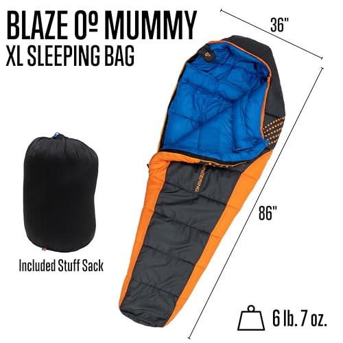 ALPS Mountaineering Blaze 0-Degree XL interior with soft liner for comfort