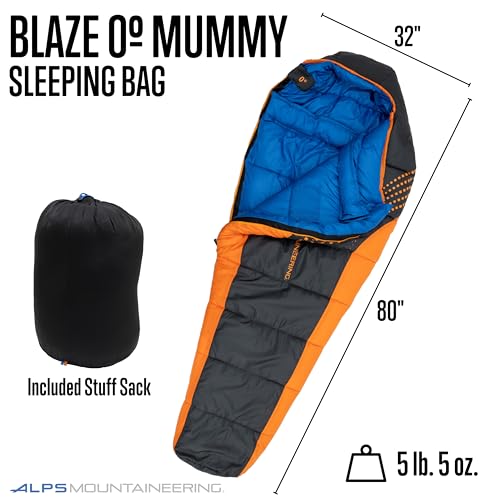 ALPS Mountaineering Blaze hooded contour design traps warmth for overnight camping