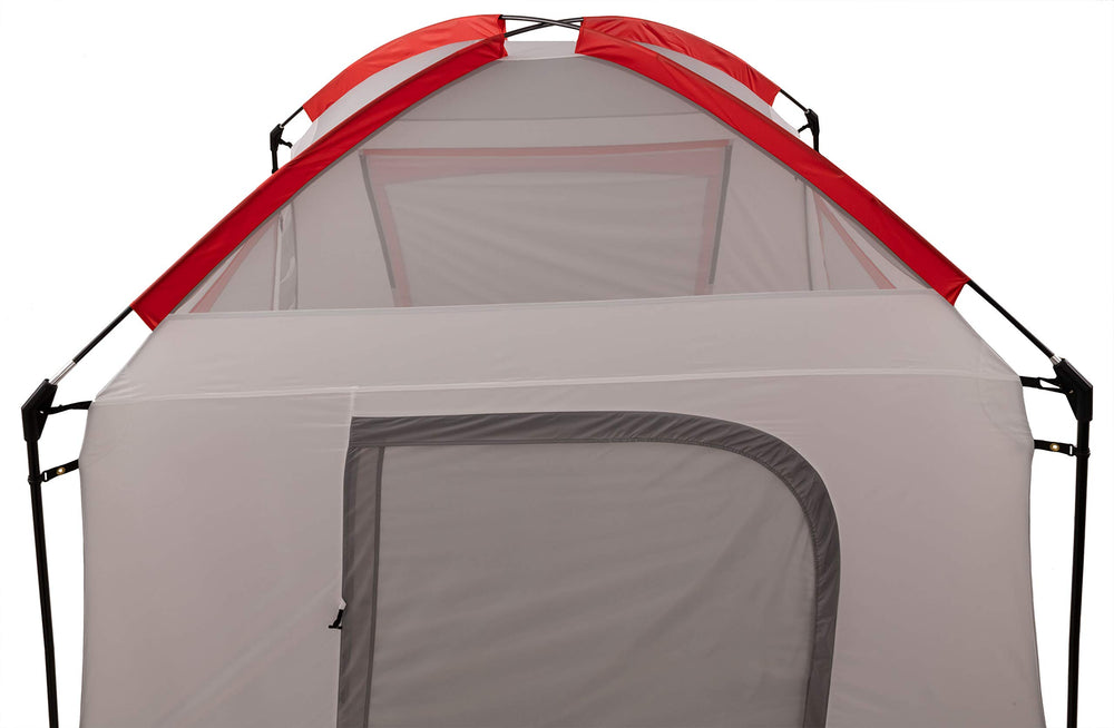 ALPS Mountaineering Camp Creek 4P tent hub design enabling fast setup.