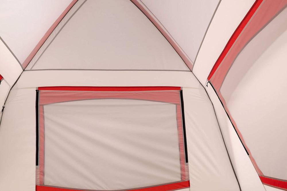 ALPS Mountaineering Camp Creek 4P tent packed size 28 by 8 by 8 inches.
