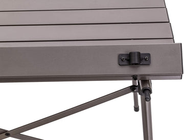 Lightweight aluminum frame reduces bulk during transport.