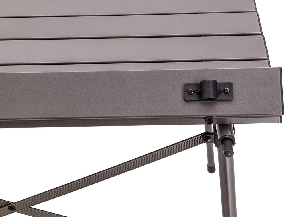 Lightweight aluminum frame reduces bulk during transport.