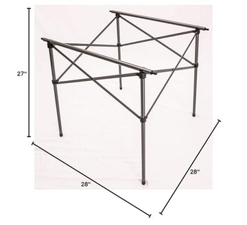ALPS Mountaineering Camp Table's smooth aluminum surface is easy to wipe.