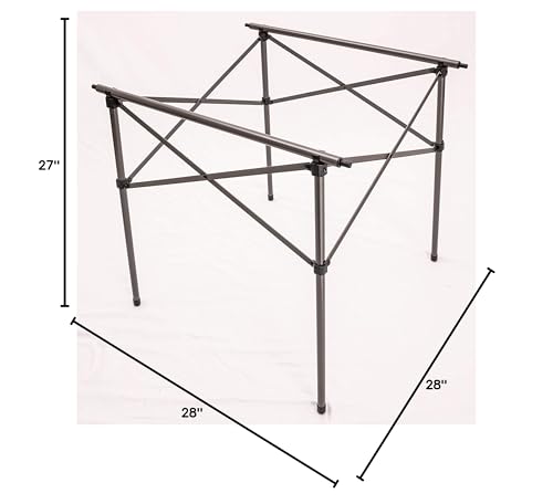 ALPS Mountaineering Camp Table's smooth aluminum surface is easy to wipe.