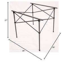 ALPS Mountaineering Camp Table's smooth aluminum surface is easy to wipe.