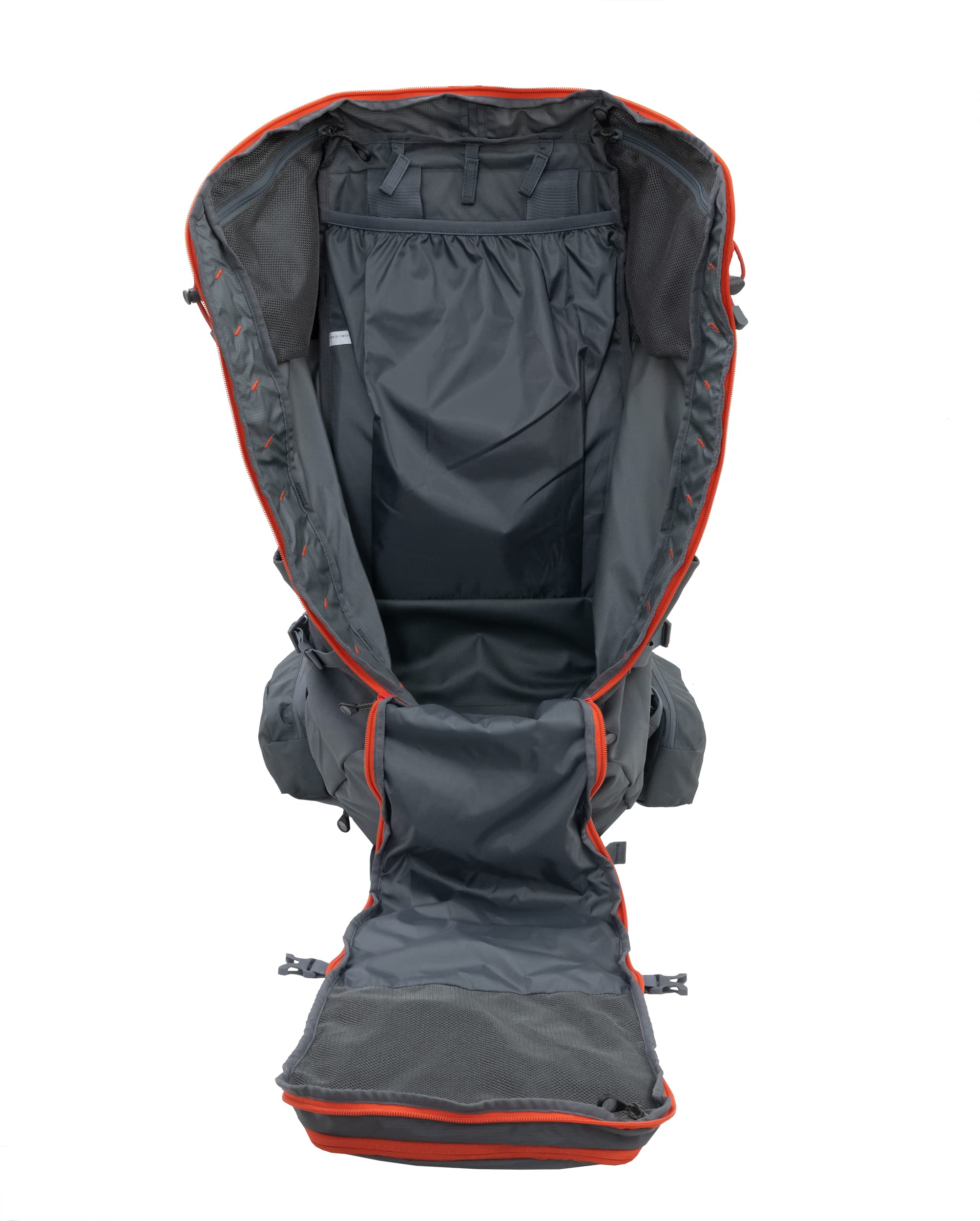 ALPS Mountaineering Canyon 55L hidden daisy chain for accessories.