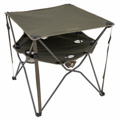 ALPS Eclipse Table clay top view demonstrates a two-tier setup for meals and drinks