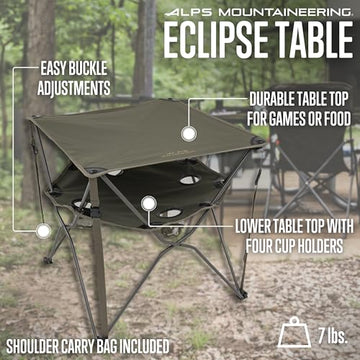 ALPS Eclipse Table folded with carry bag for easy transport