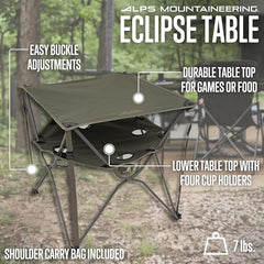 ALPS Eclipse Table folded with carry bag for easy transport