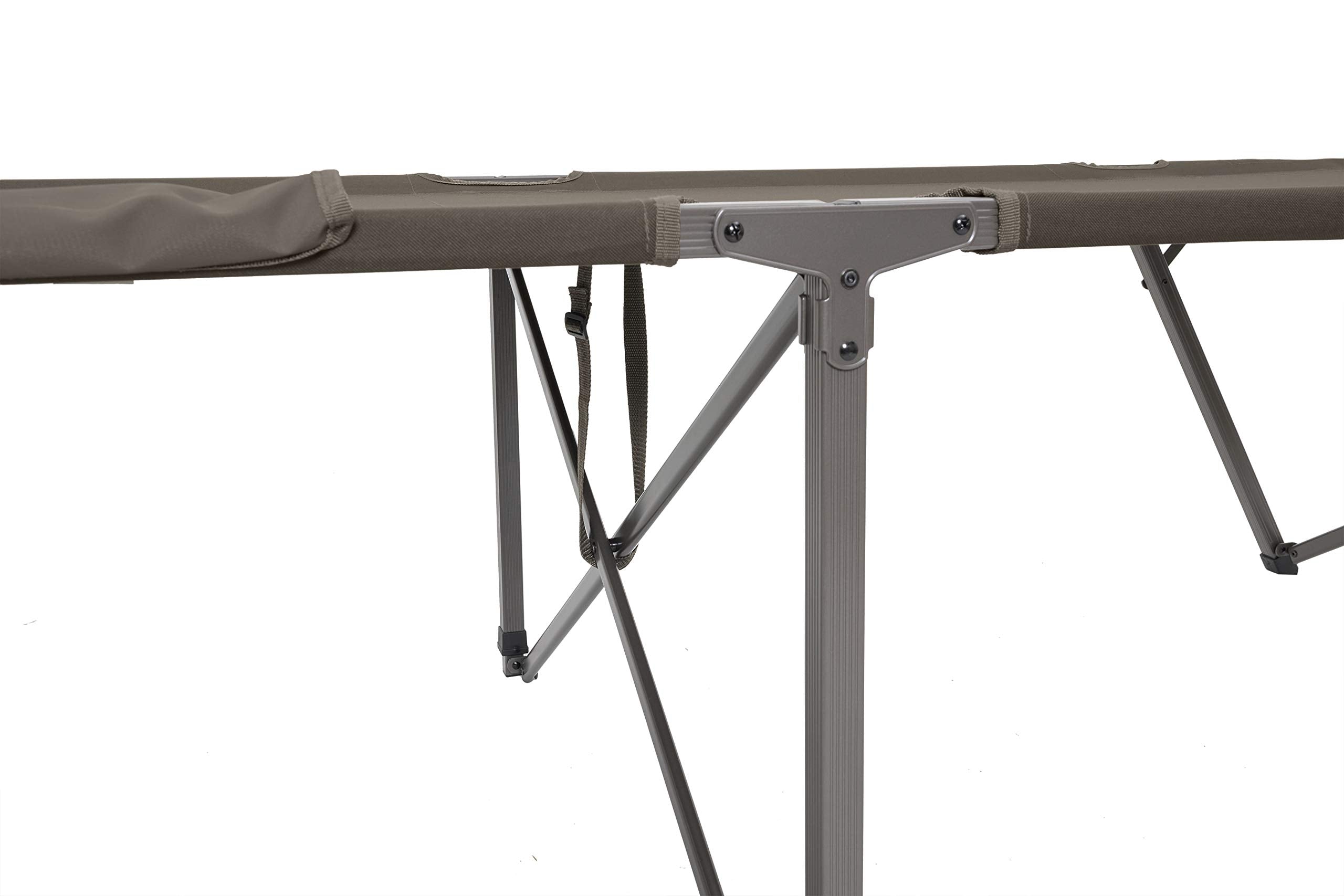 ALPS Mountaineering Escalade Cot Large Clay side pocket keeps essentials handy.