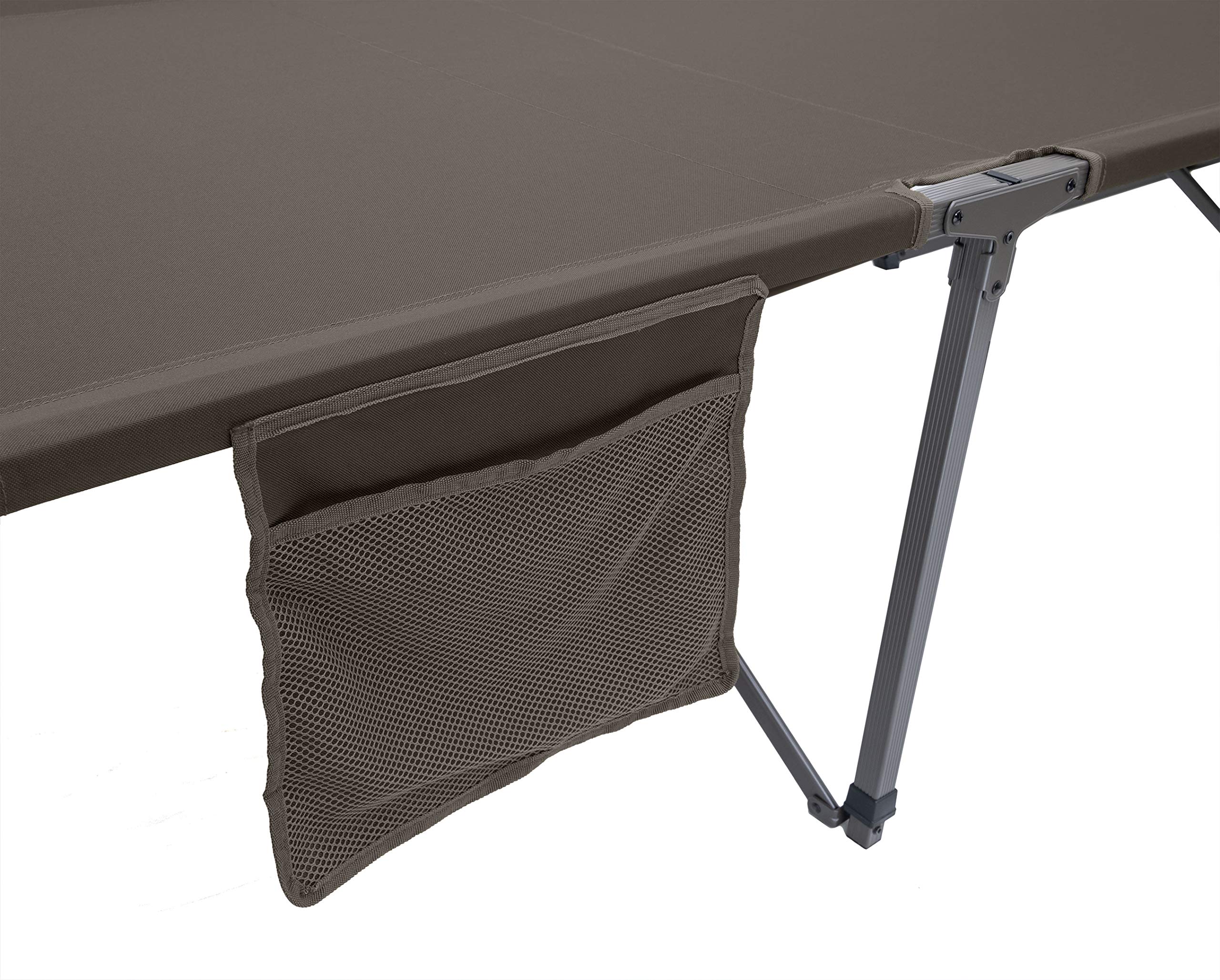ALPS Mountaineering Escalade Cot XL assembled beside camp gear for a stable sleep surface