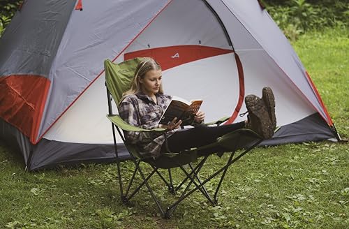 ALPS Mountaineering Escape Lounge Chair footrest extended for relaxed camping or backyard lounging