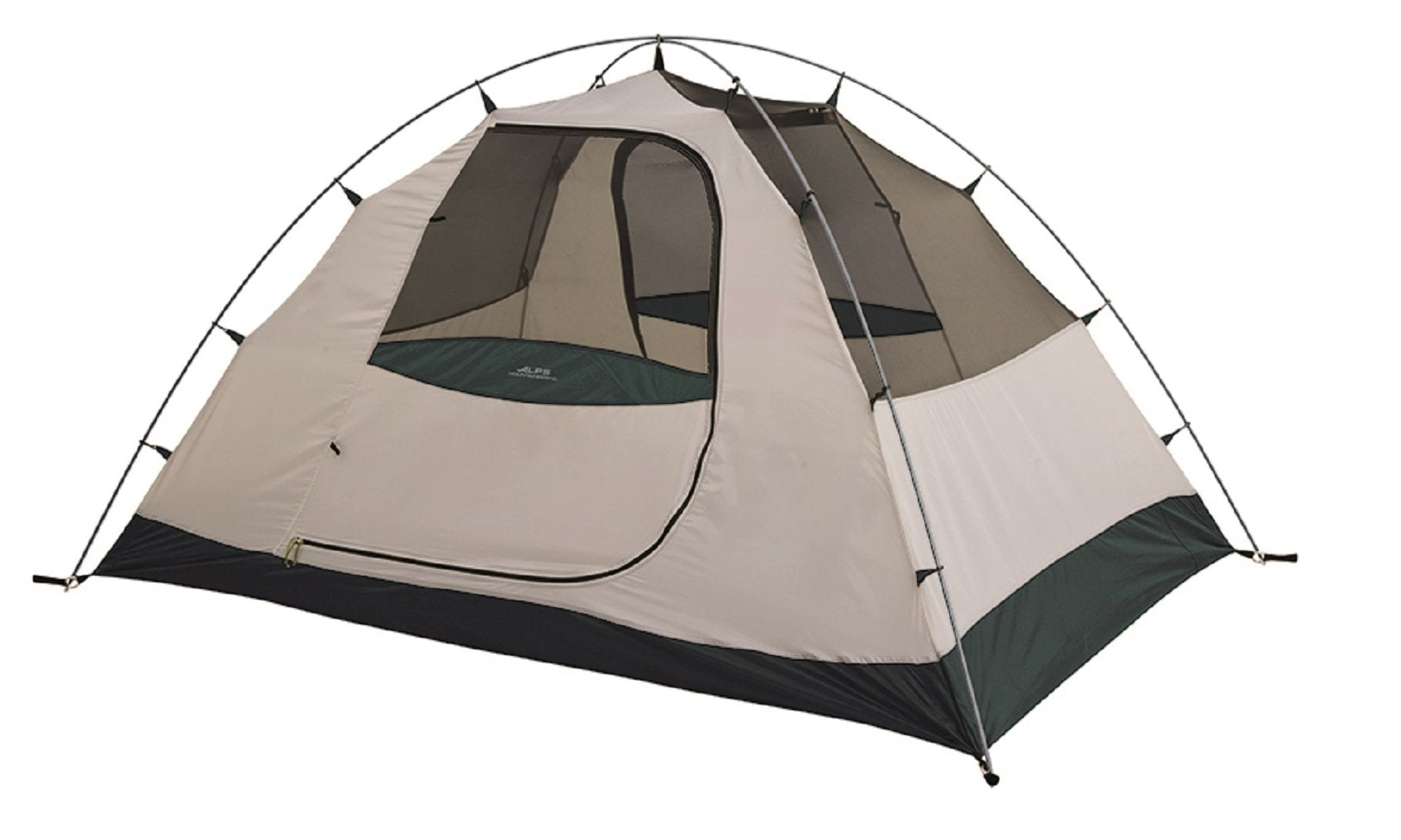 ALPS Mountaineering Explorer 4P exterior-setup showcases durable weatherproof shell for unpredictable weather.