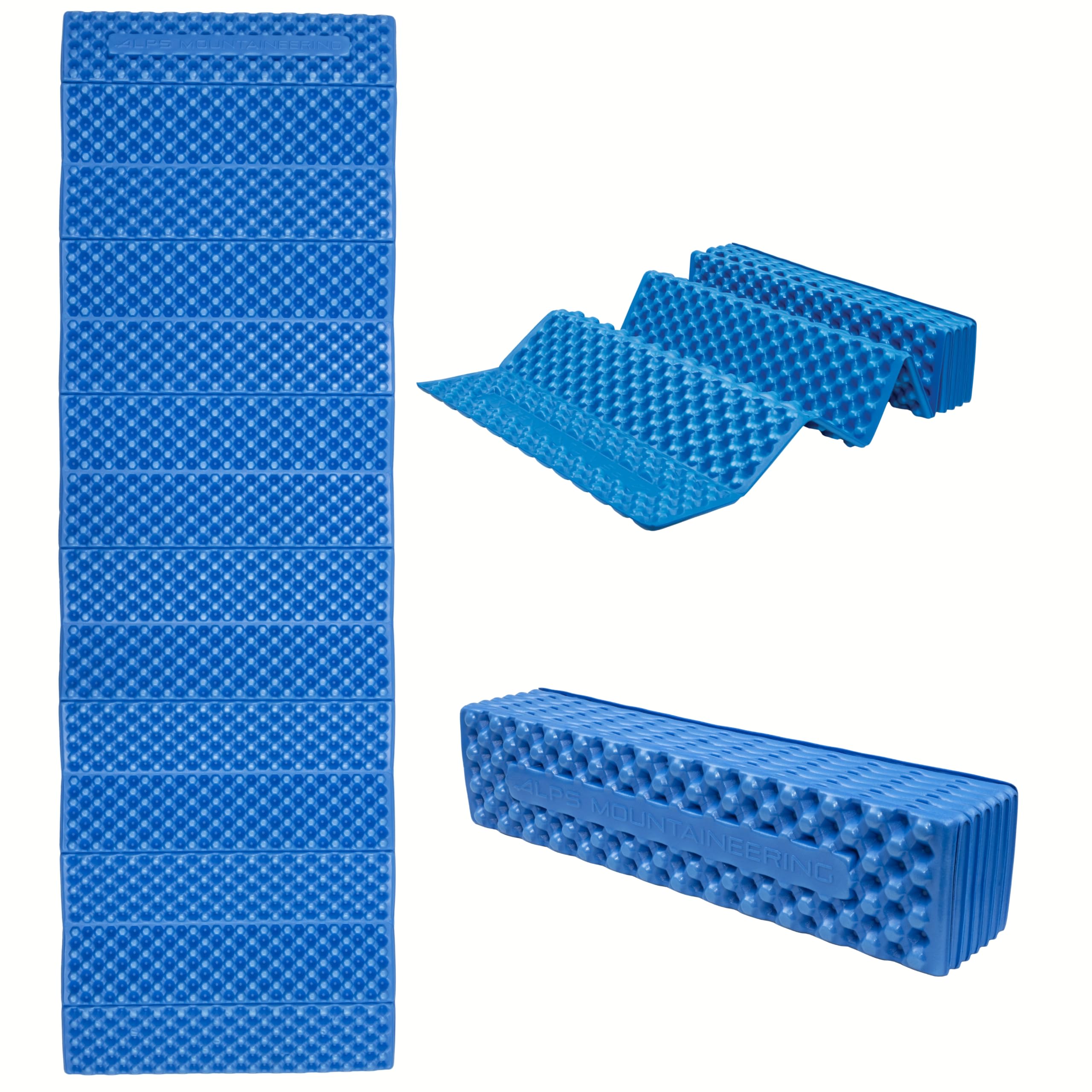 ALPS Mountaineering foldable foam mat in setup mode for camping comfort