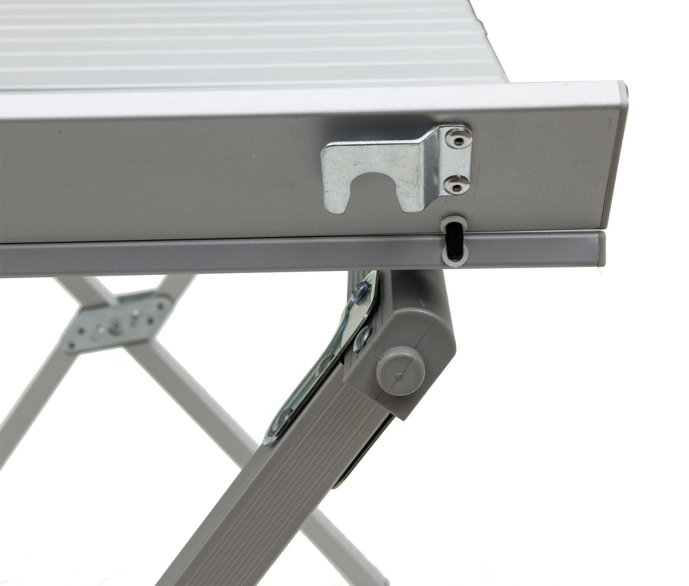 ALPS Mountaineering unfolded dining surface for meals outdoors.