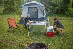 ALPS Mountaineering aluminum X-frame provides sturdy support on camping trips.