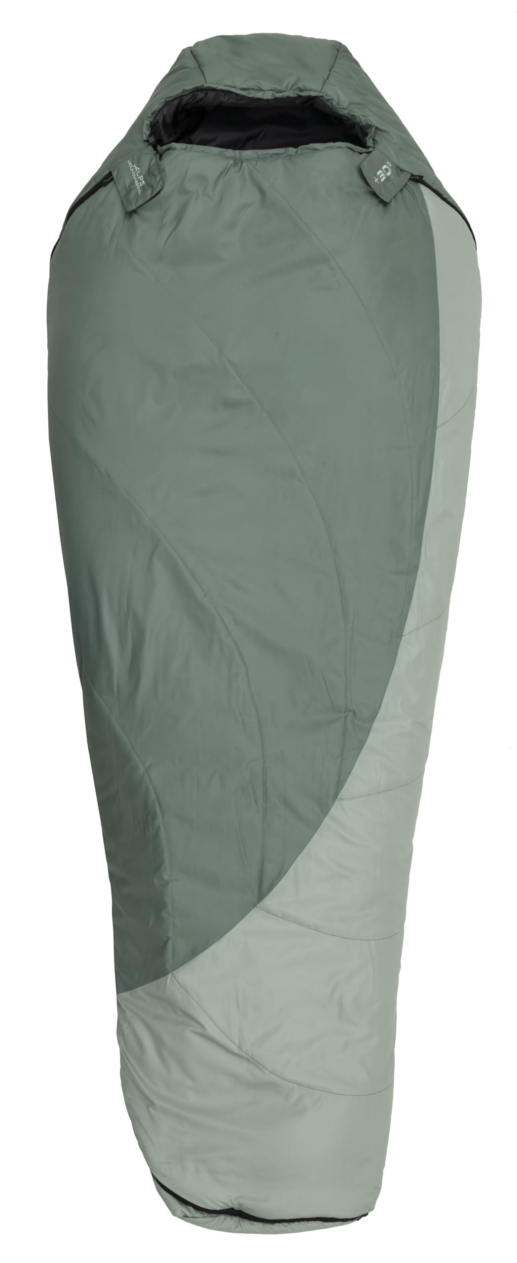 ALPS Mountaineering Genesis exterior shows recycled fabric for eco-friendly warmth.