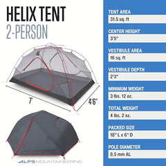 ALPS Mountaineering Helix tent interior offering extra headroom for relaxed seating.