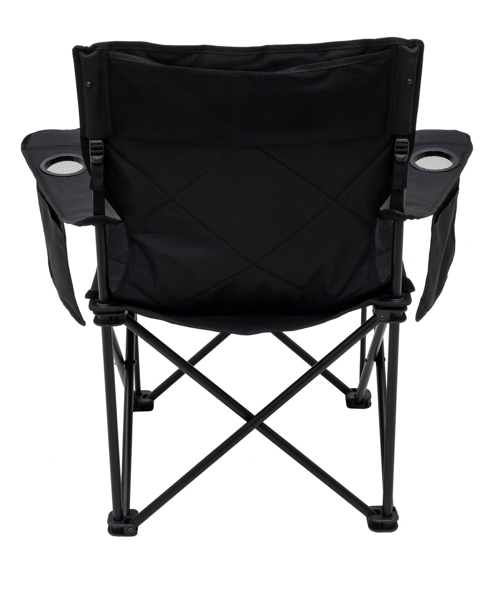 King Kong chair with cup holders keeps drinks within reach by the campfire