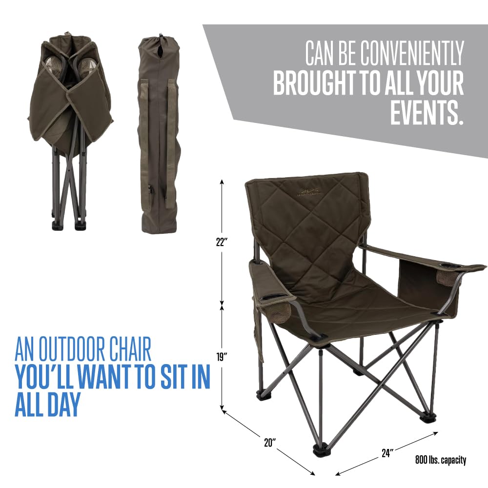 ALPS Mountaineering King Kong Chair dual cup holders keep drinks handy.