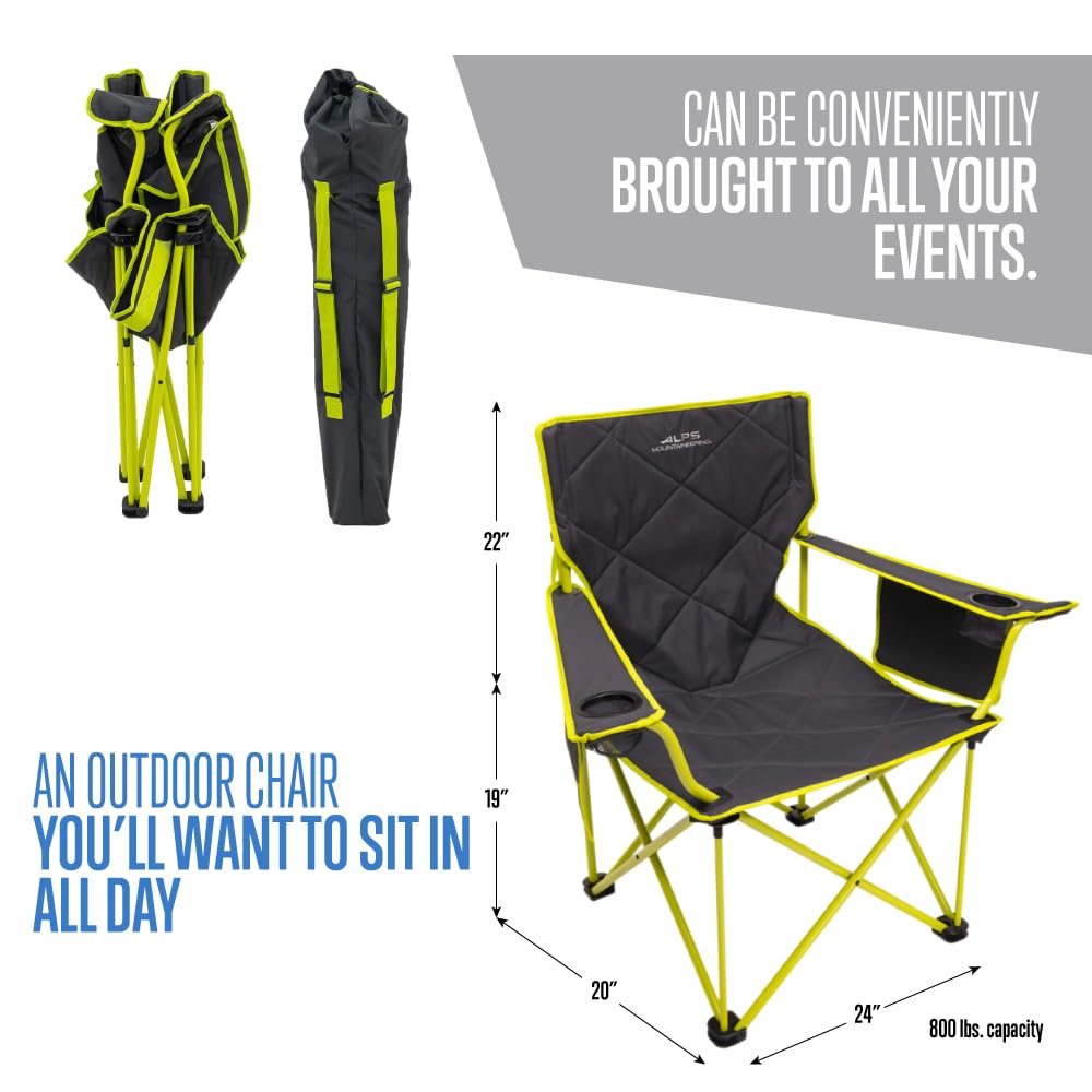 ALPS Mountaineering King Kong chair with cup holders keeps drinks within reach.