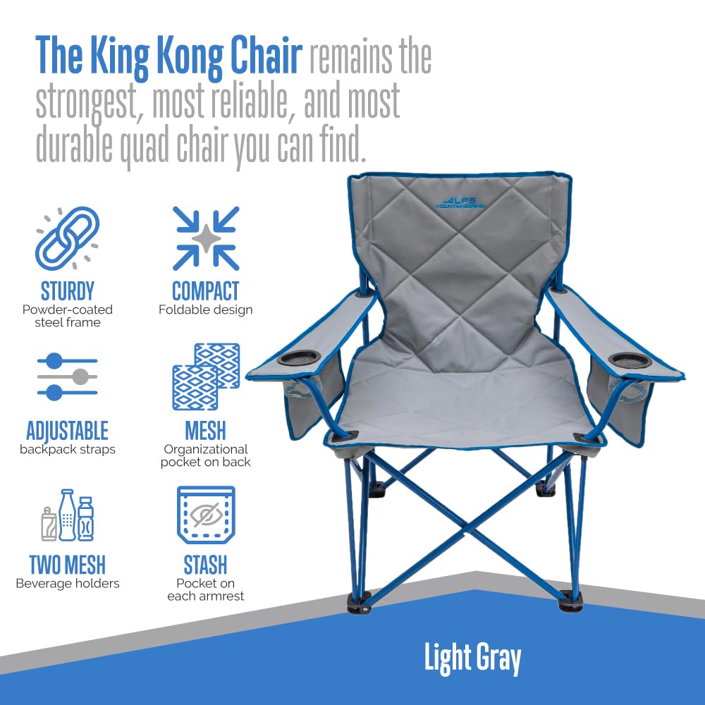 ALPS Mountaineering King Kong chair folded-compact view for easy transport.