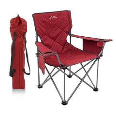 ALPS Mountaineering King Kong chair folded frame demonstrates rugged steel construction for heavy use.