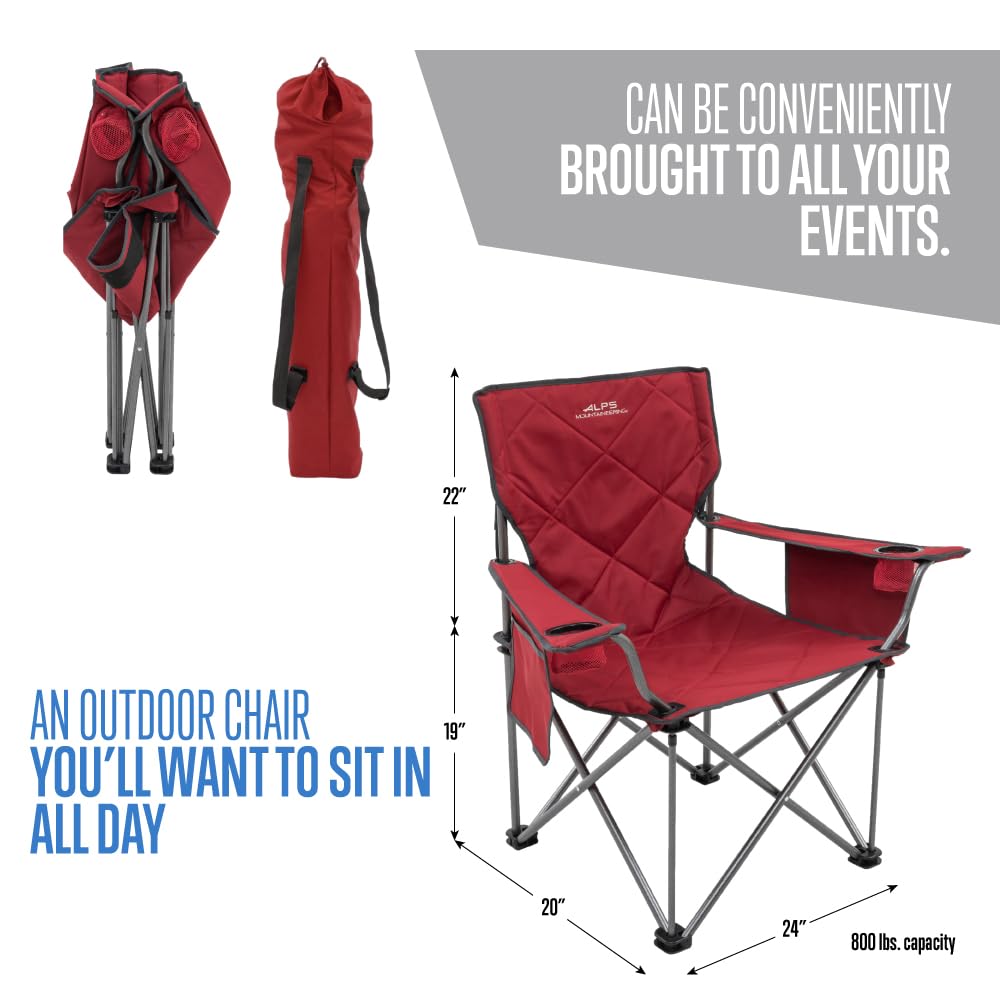 ALPS Mountaineering King Kong chair setup open shows full seating comfort on uneven ground.