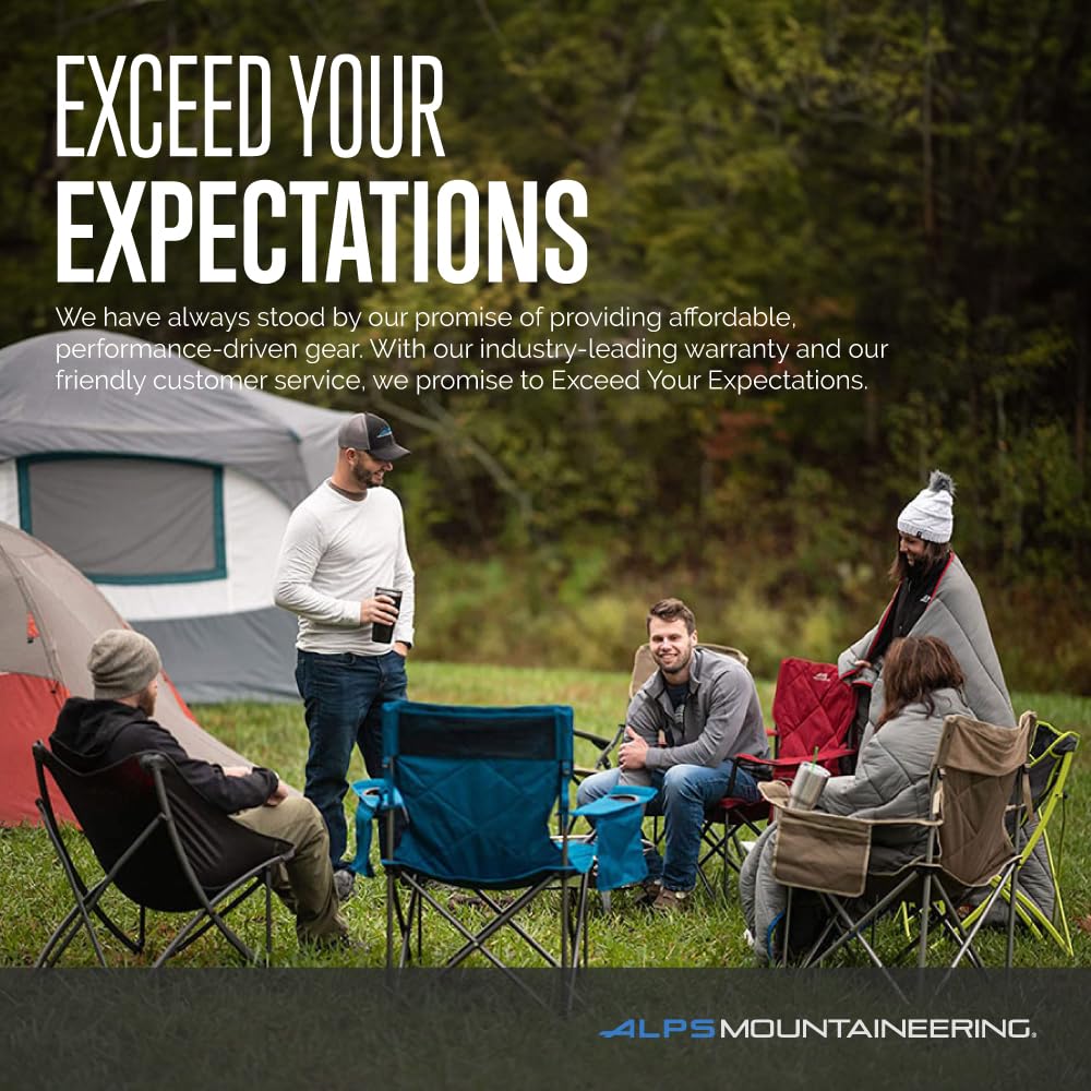 ALPS Mountaineering King Kong chair uses durable 600D fabric for long-lasting use.
