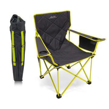 ALPS Mountaineering King Kong chair with side pockets keeps essentials within reach.