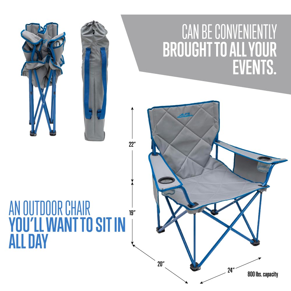 ALPS Mountaineering King Kong chair side view highlights mesh for breathable comfort.
