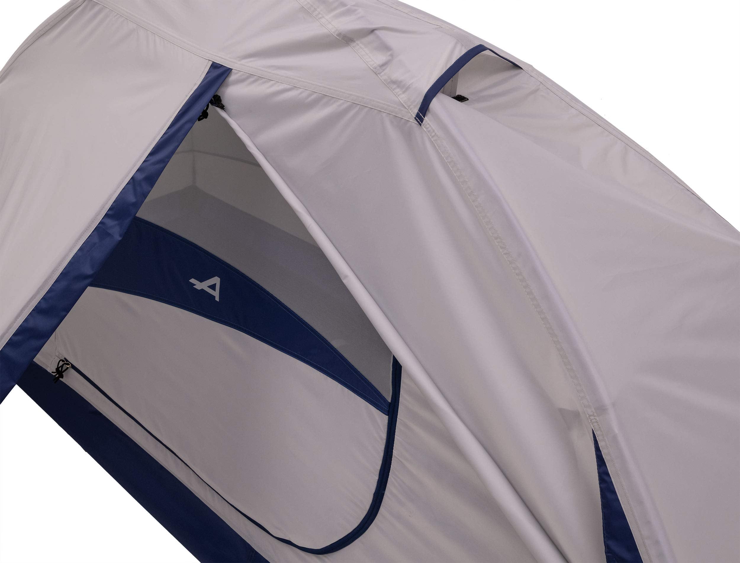 ALPS Mountaineering Lynx 1 factory-sealed fly and floor resist moisture during showers.