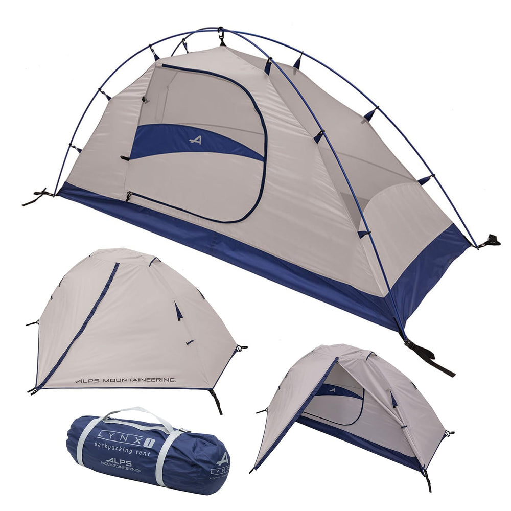ALPS Mountaineering Lynx 1 tent freestanding setup enables quick shelter on solo trips.