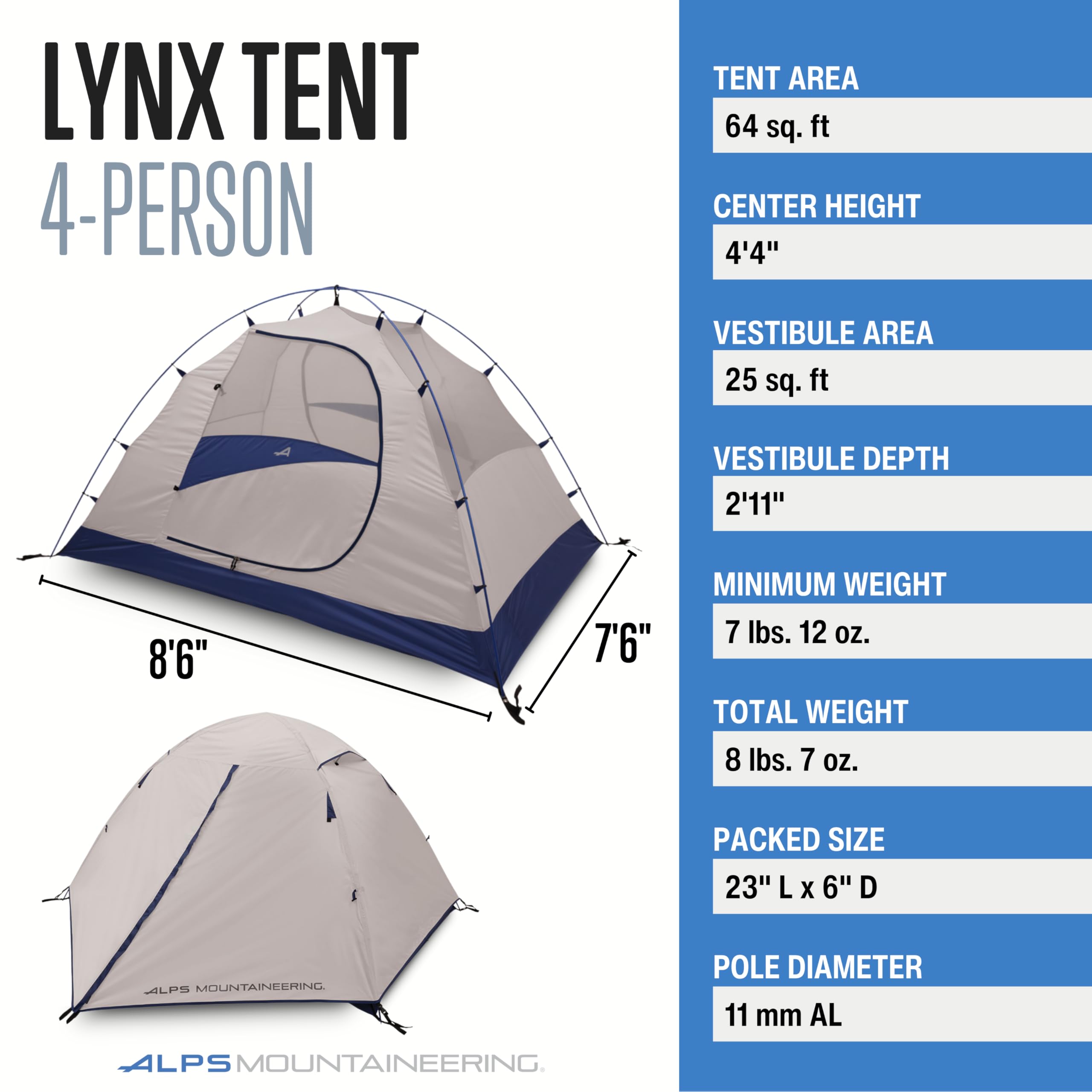 ALPS Mountaineering Lynx 4-Person Tent being pitched quickly